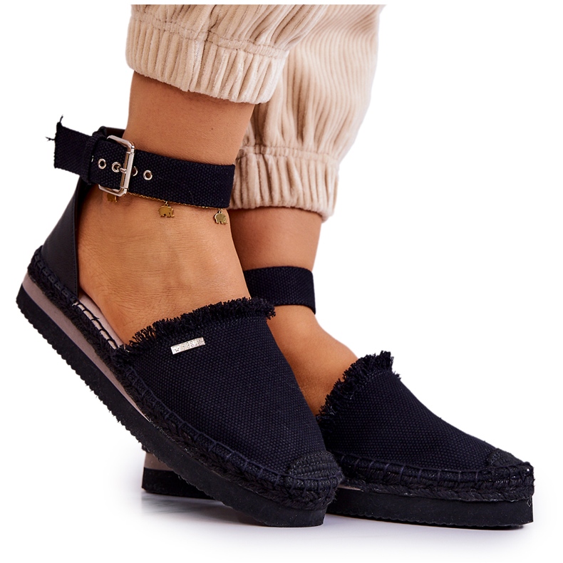 Espadrile Damă Cu Cataramă Big Star JJ274888 Negru