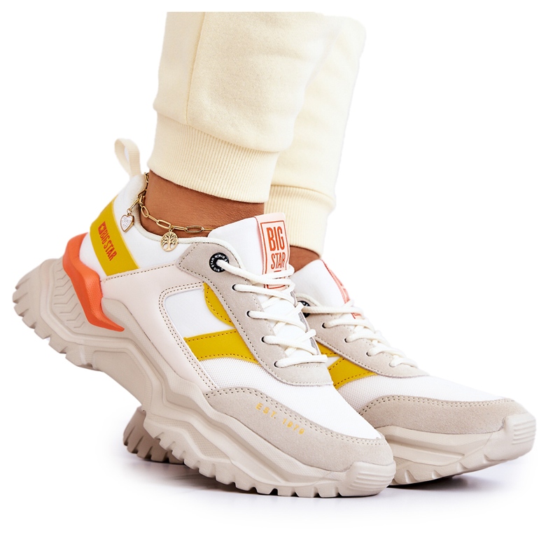 Pantofi sport dama Big Star JJ274A411 Alb si Bej