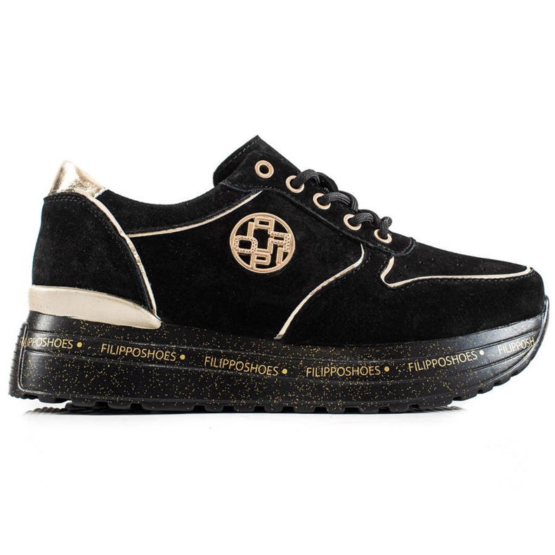 Filippo Tenisi de modă din piele negru