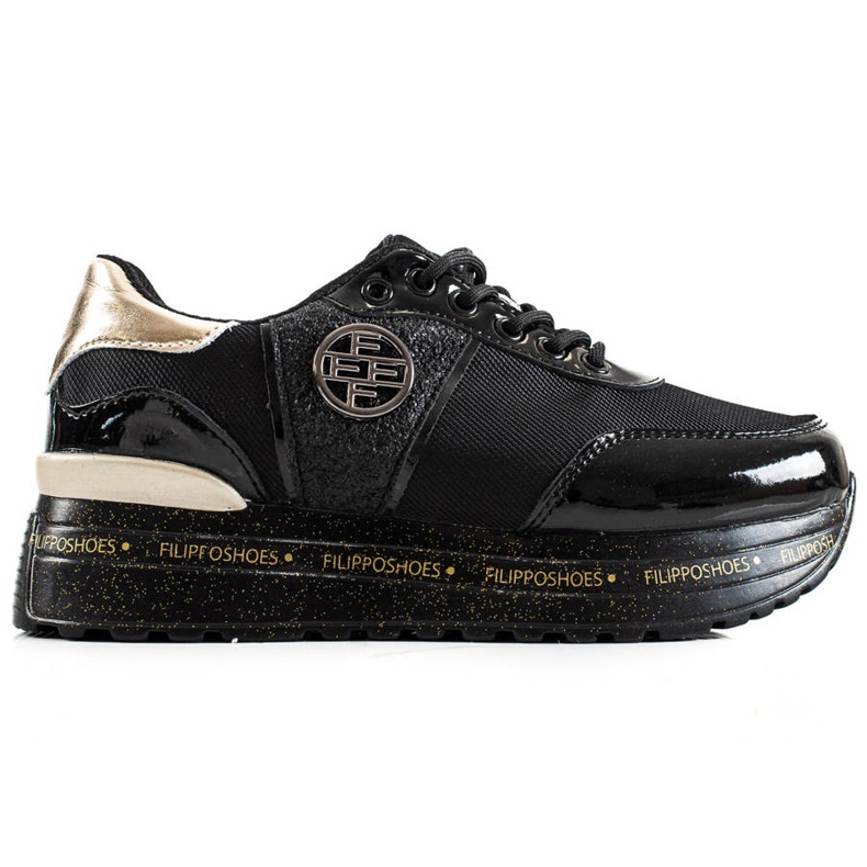 Filippo Adidași din piele la modă negru de aur
