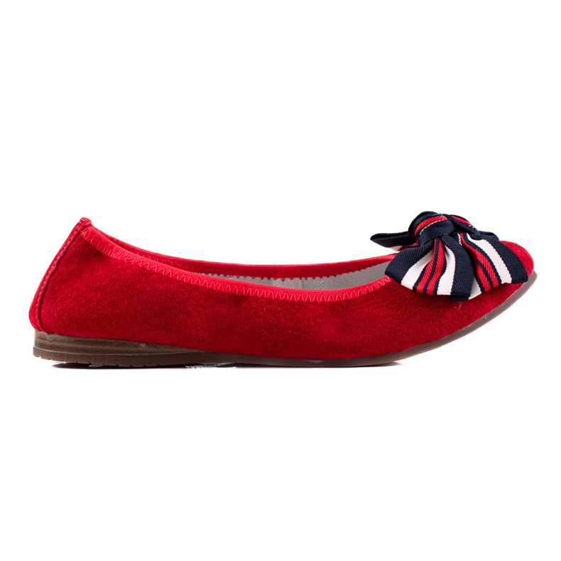 Filippo Balerina din piele cu fundita roșu