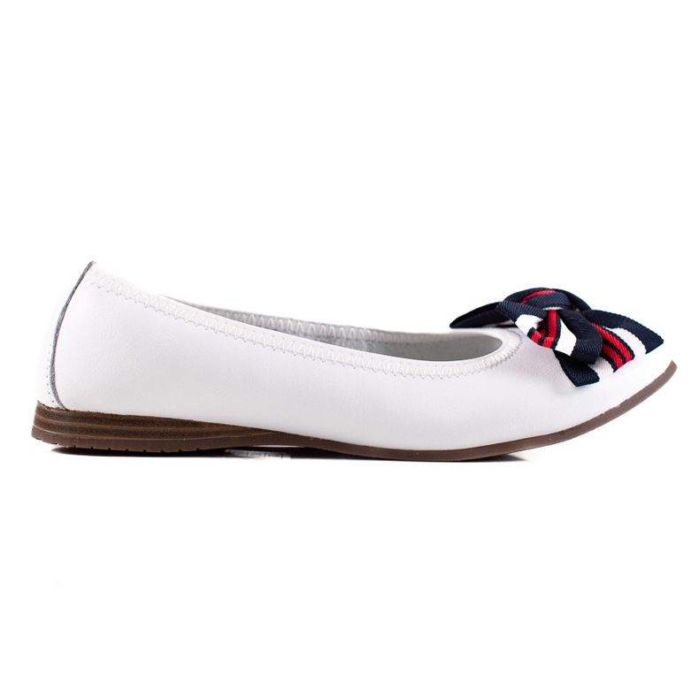 Filippo Balerina din piele cu fundita alb