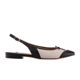 Marco Shoes Sandale dintr-o combinație de piele naturală și țesătură negru