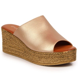 Papuci cu pană Vinceza W JAN98B aurii de aur