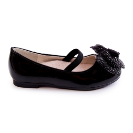 S.Barski Balerini lacuiti pentru copii cu fundita Black Zolly negru