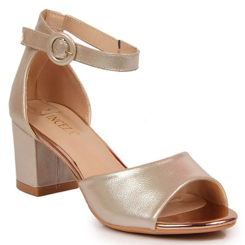 Sandale pe Vinceza W JAN96C post gold de aur