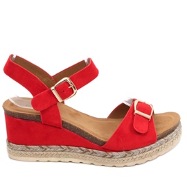 Espadrile pe sandale cu pană Boseda Red roșu Espadrile pe sandale cu pană Boseda Red roșu