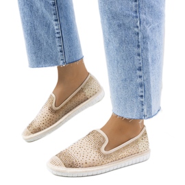Espadrile bej cu zirconiu Punter