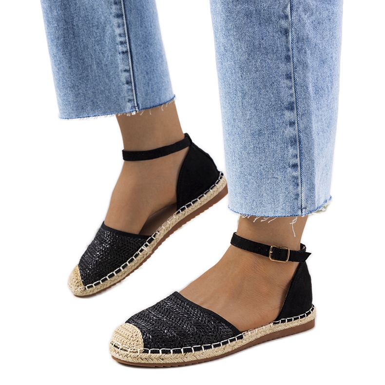 Espadrile împletite Lions negre negru