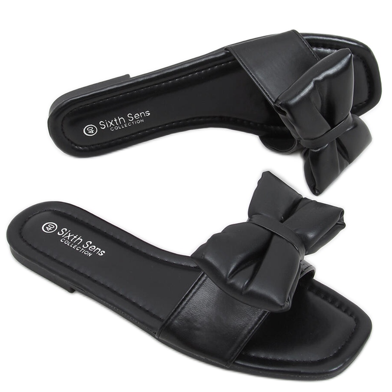 Mili Papuci negri cu fundita negru Mili Papuci negri cu fundita negru