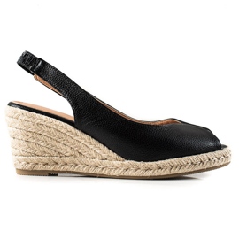 Clowse Sandale Pe Pană De Paie negru