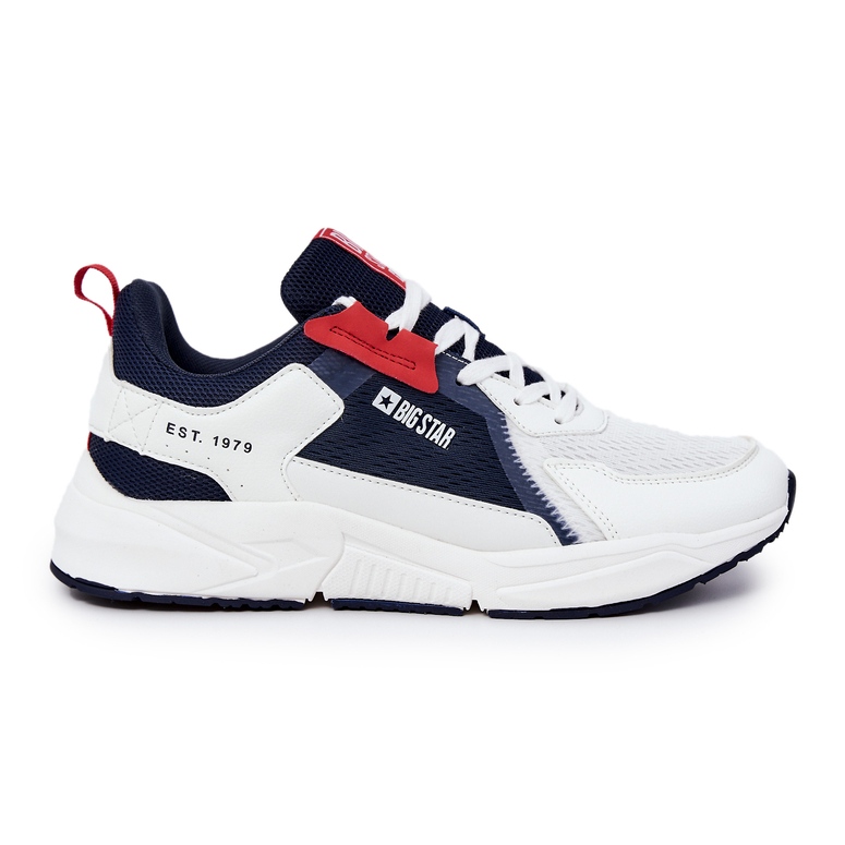 Pantofi sport pentru bărbați Sneakers Big Star JJ174399 Alb și bleumarin albastru marin