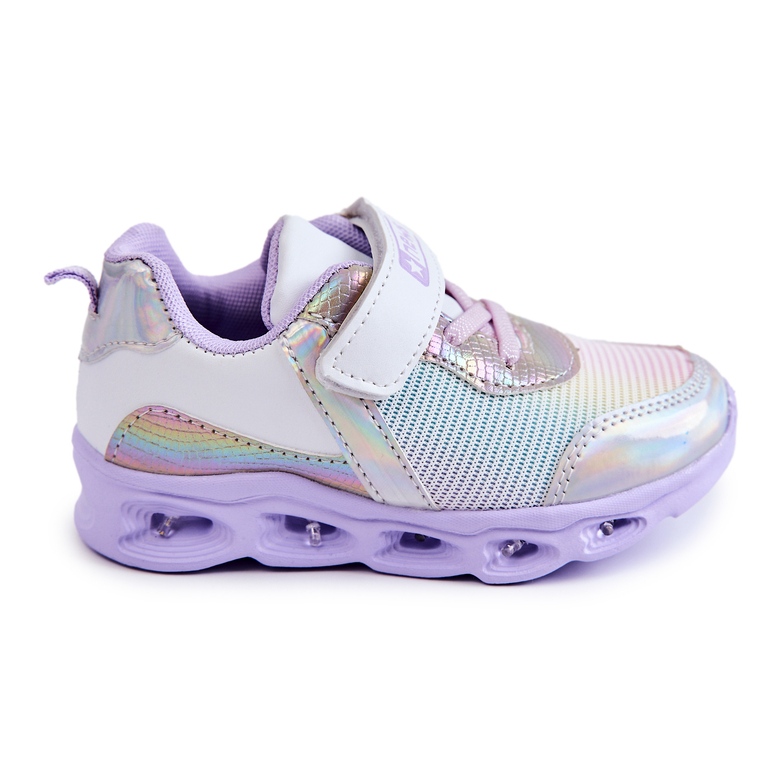 PE1 Pantofi sport din piele pentru copii alb-violet Loopsy PE1 Pantofi sport din piele pentru copii alb-violet Loopsy
