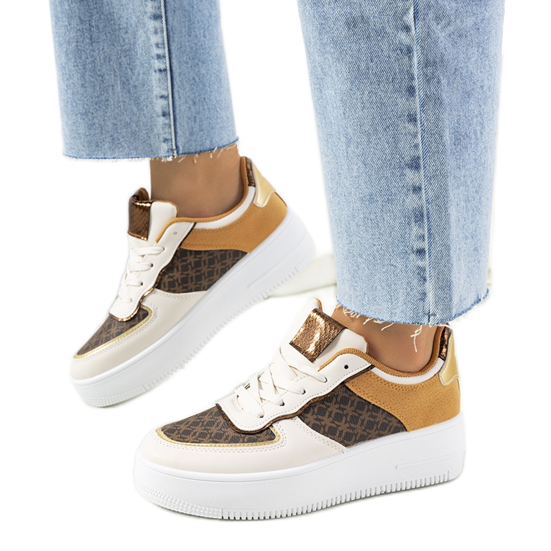 Tenisi Manal de dama bej alb maro