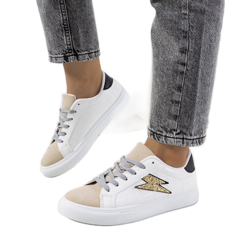 Tenisi Dings albi și bej Tenisi Dings albi și bej