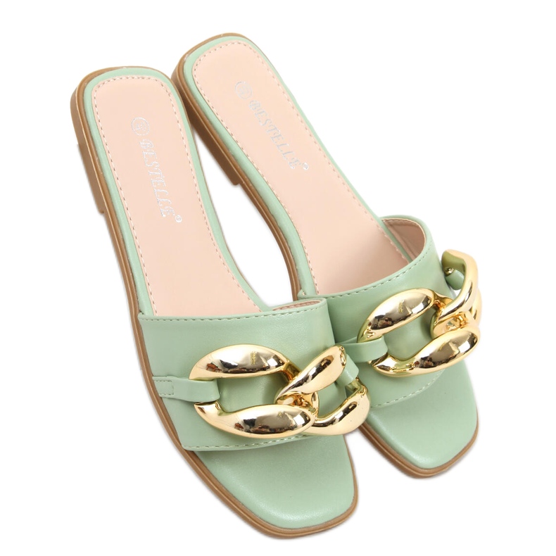 Papuci cu lanț Dalia Green verde Papuci cu lanț Dalia Green verde