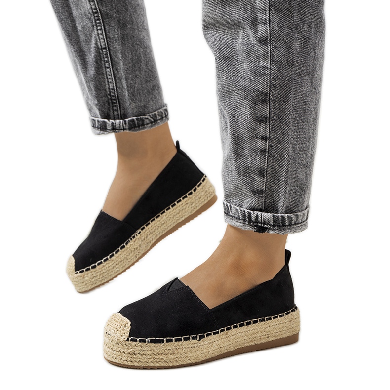 Espadrile de dama negre de la Rhianne negru