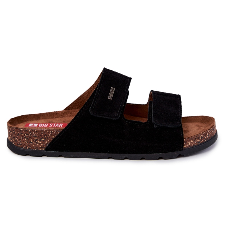 Flip-flops pentru bărbați Big Star JJ176001 negru cu velcro