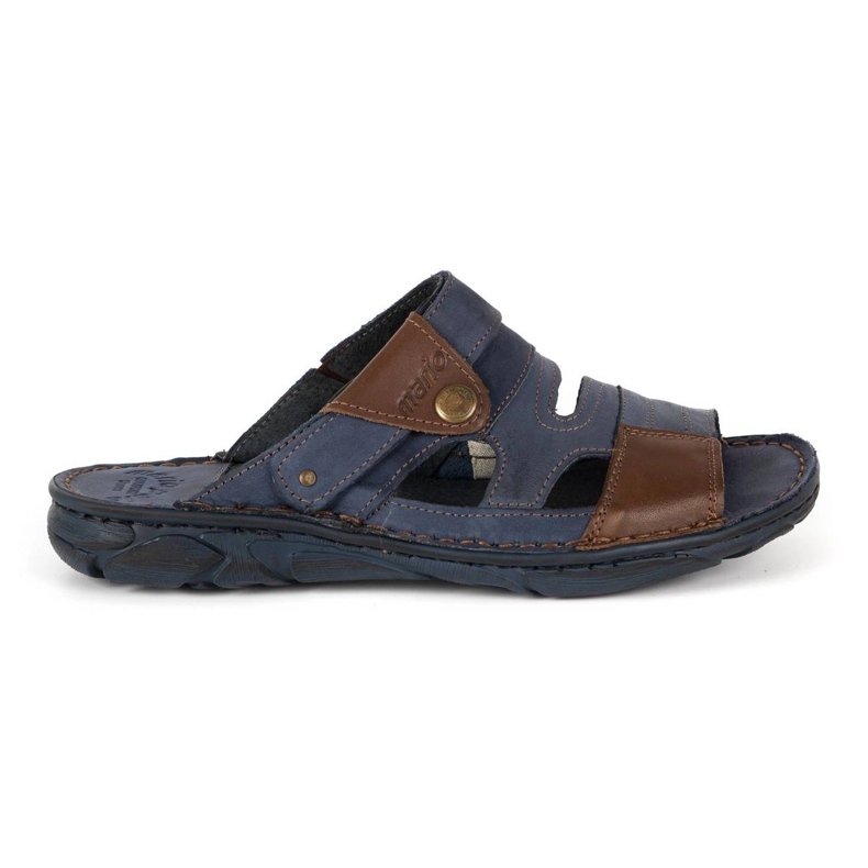 Olivier Papuci bărbați din piele 460MP bleumarin albastru