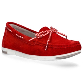 Pantofi din piele Filippo roșii DP1403 / 20 Rd roșu