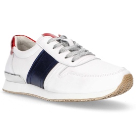 Pantofi din piele Filippo DP1265 / 20 Wh Nv alb albastru marin galben