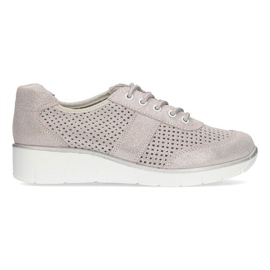 Pantofi din piele Filippo DP028 / 21 Si argintiu siret
