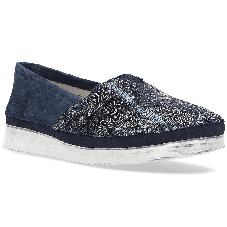 Pantofi din piele Filippo DP2147 / 21 Nv bleumarin albastru marin multicolor