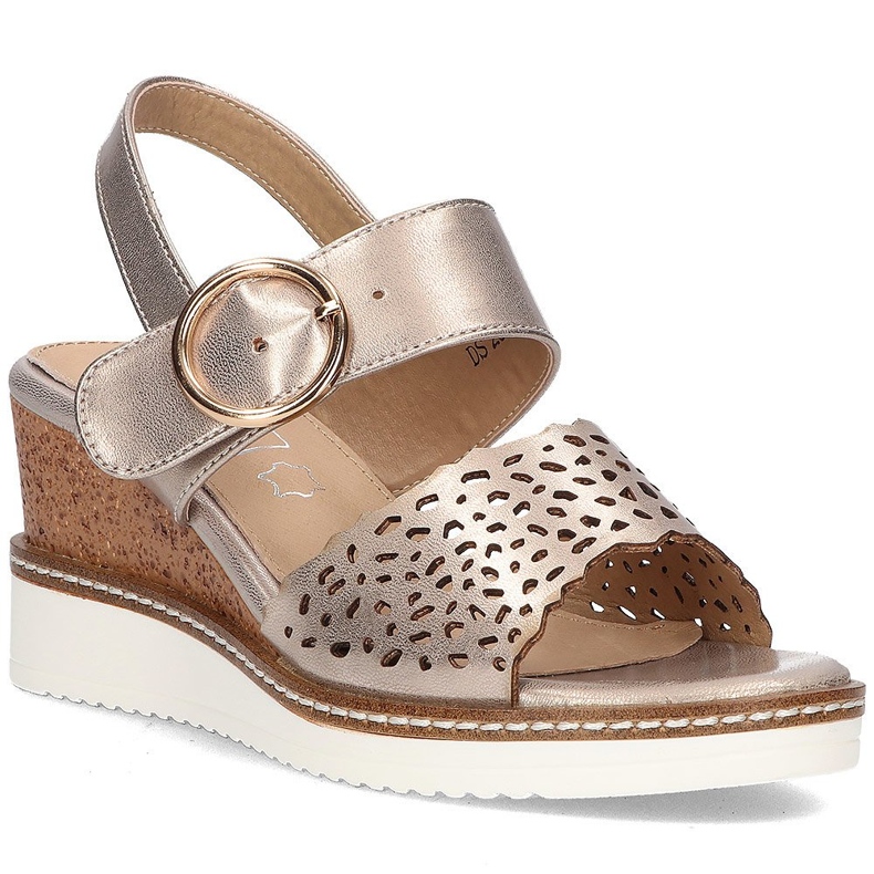 Sandale pe pană Filippo DS2077 / 21 Go golden de aur