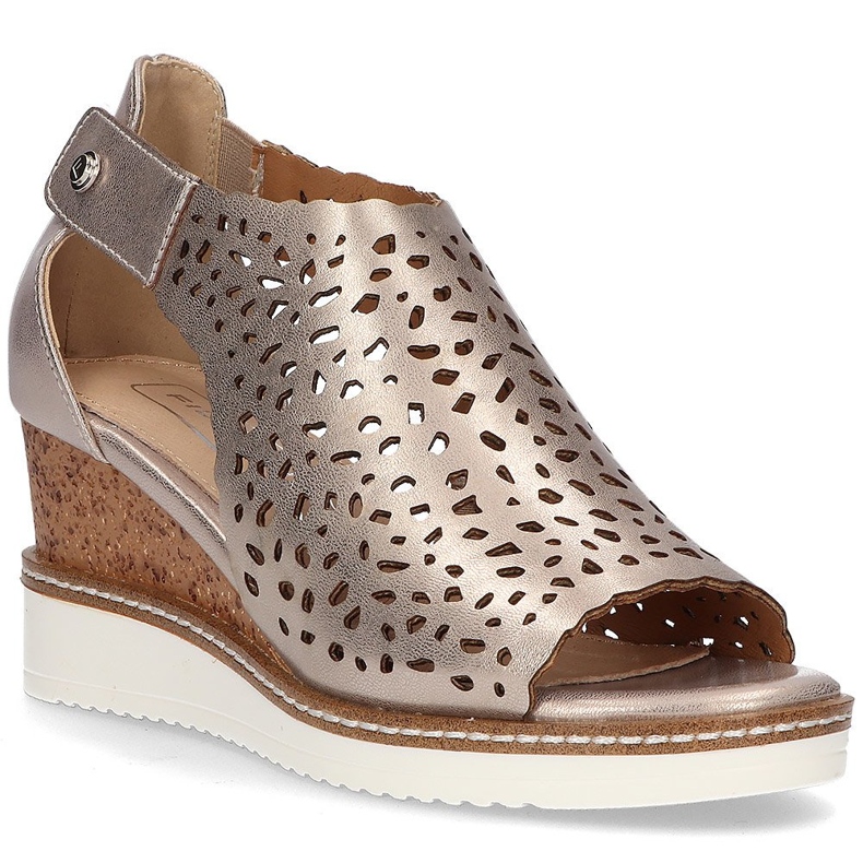 Sandale pe pană Filippo DS2074 / 21 Du-te aurii de aur