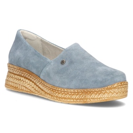 Pantofi din piele Filippo DP2164 / 21 Bl albastru