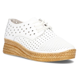 Pantofi din piele Filippo DP2162 / 21 Wh alb