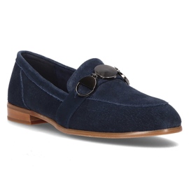 Mocasini din piele Filippo DP2148 / 21 Nv bleumarin albastru marin