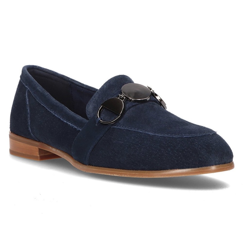 Mocasini din piele Filippo DP2148 / 21 Nv bleumarin albastru marin