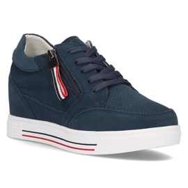 Tenisi cu pană din piele Filippo DP2350 / 21 Nv bleumarin albastru marin Tenisi cu pană din piele Filippo DP2350 / 21 Nv bleumarin albastru marin