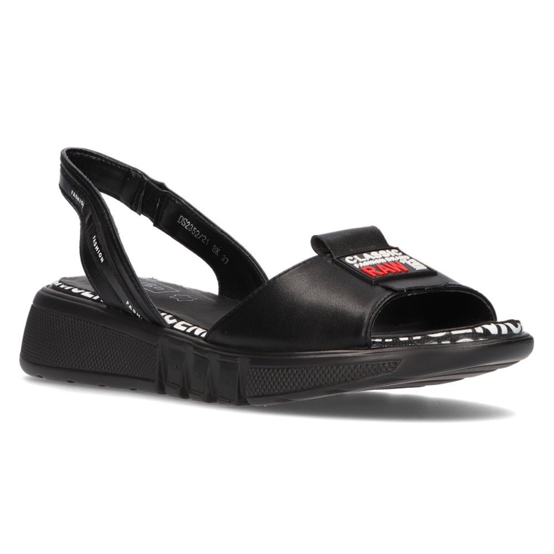 Sandale negre pe pană Filippo DS2352 / 21 Bk negru Sandale negre pe pană Filippo DS2352 / 21 Bk negru