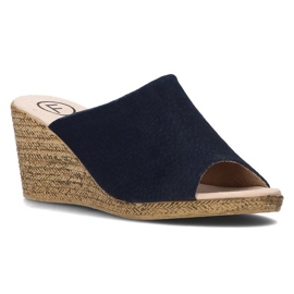 Papuci de piele Filippo DK2143 / 21 Nv bleumarin albastru marin