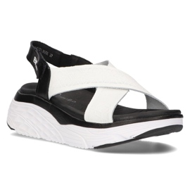 Sandale din piele Filippo DS2015 / 21 WH / BK alb-negru