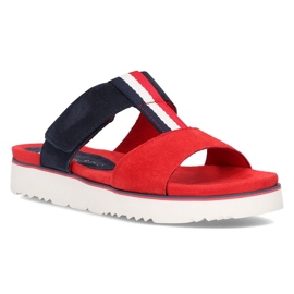 Papuci de piele Filippo DK2170 / 21 Rd Nv roșu albastru marin Papuci de piele Filippo DK2170 / 21 Rd Nv roșu albastru marin
