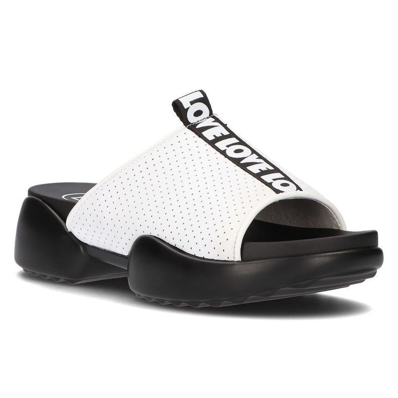 Papuci de piele Filippo DK2168 / 21 Wh alb