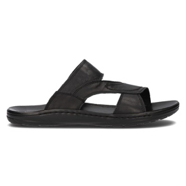 Papuci barbati piele Filippo MK2304 / 21 Bk negru