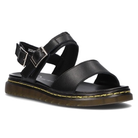 Sandale din piele Filippo DS2040 / 21 Bk negru