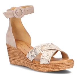 Sandale din piele Filippo 04565-04 / 00-5 bej auriu