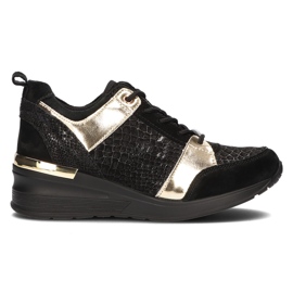 Tenisi din piele Filippo DP3170 / 21 Bk aur negru de aur Tenisi din piele Filippo DP3170 / 21 Bk aur negru de aur