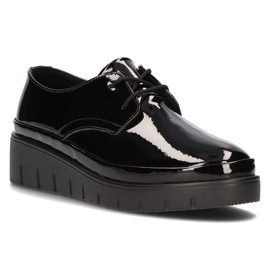 Pantofi din piele Filippo DP3025 / 21 Bk negru
