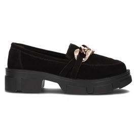 Pantofi din piele Filippo DP3221 / 22 Bk S negru
