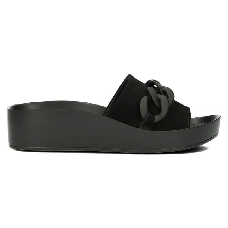 Papuci de piele Filippo DK3593 / 22 Bk negru