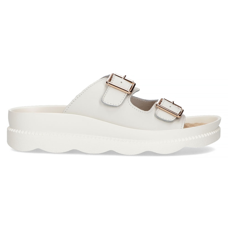 Papuci de piele Filippo DK3599 / 22 Wh alb