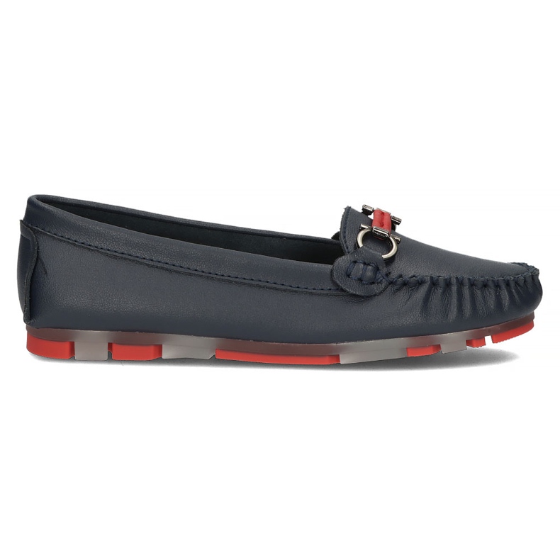 Mocasini din piele Filippo DP3613 / 22 Nv Rd bleumarin albastru marin