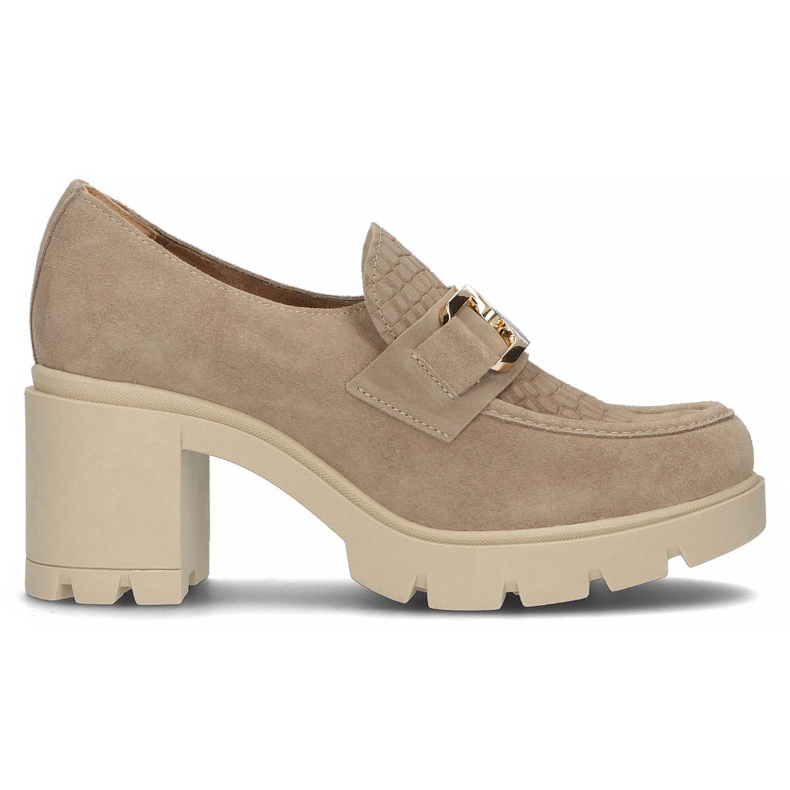 Pantofi din piele Filippo 20097 Taupe gri