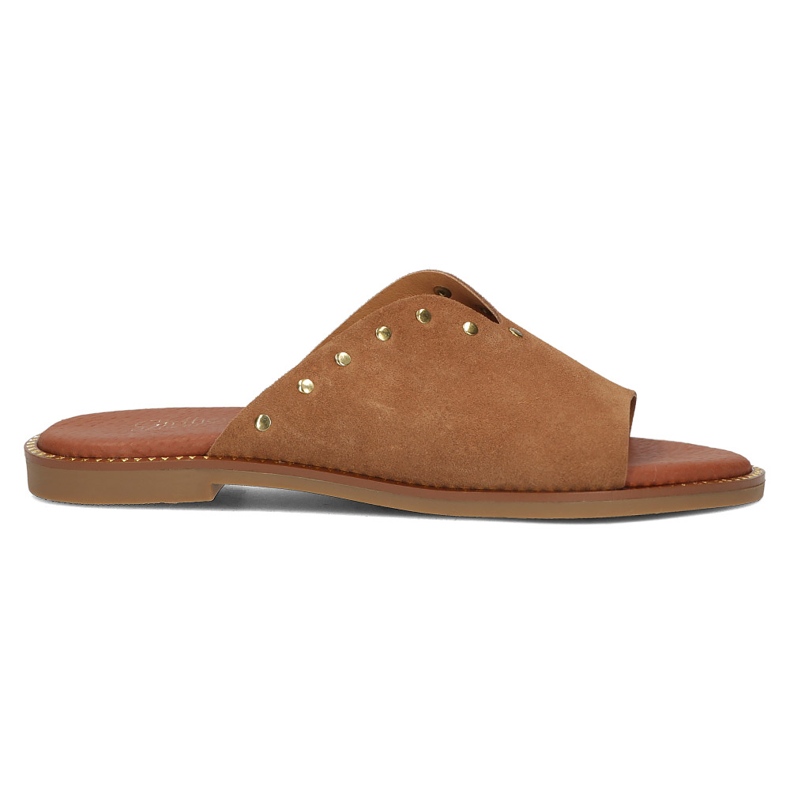 Papuci de piele Filippo LH-425 Camel maro